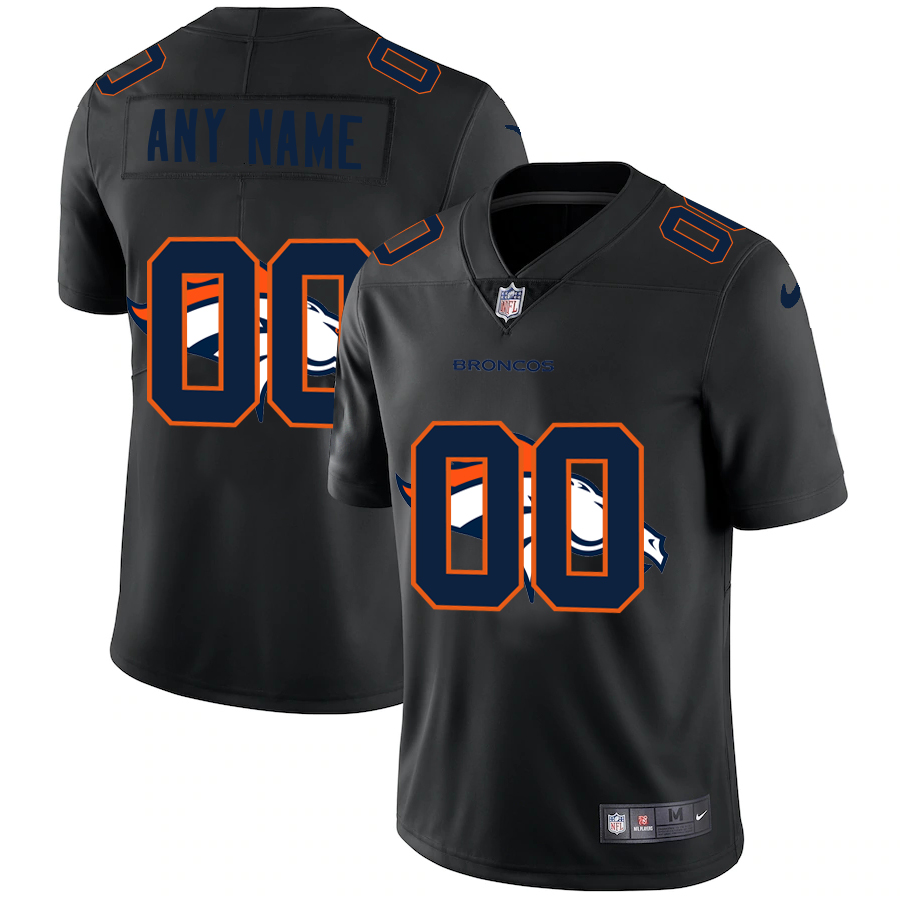 Wholesale Denver Broncos Custom Men Nike Team Logo Dual Overlap Limited NFL Jersey Black
